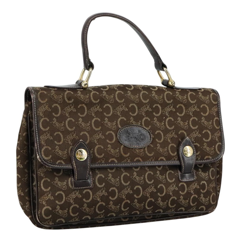 CELINE C Sulky Hand Bag Canvas Brown Auth 97779 - Picture 1 of 16